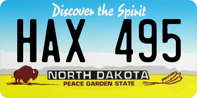 ND license plate HAX495