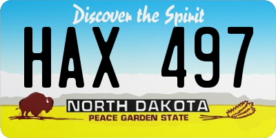 ND license plate HAX497