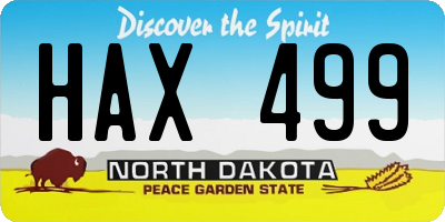 ND license plate HAX499