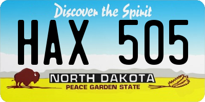 ND license plate HAX505