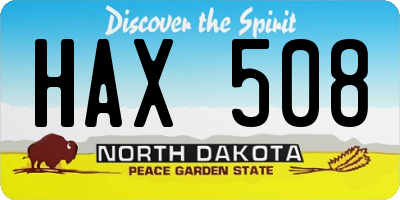 ND license plate HAX508