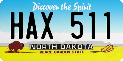 ND license plate HAX511