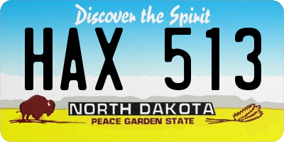 ND license plate HAX513