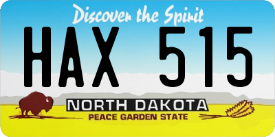 ND license plate HAX515