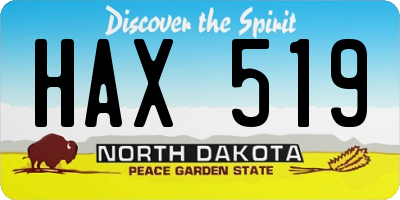 ND license plate HAX519