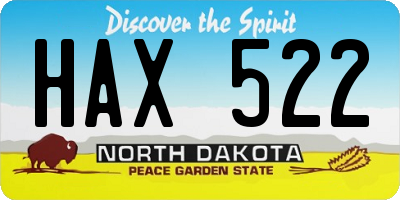 ND license plate HAX522