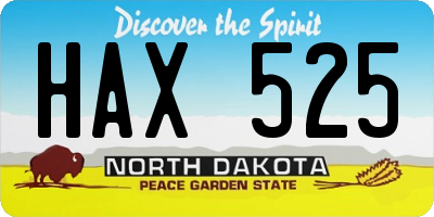 ND license plate HAX525