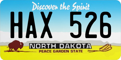 ND license plate HAX526