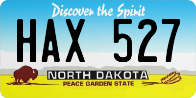 ND license plate HAX527