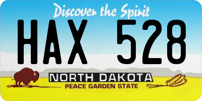 ND license plate HAX528