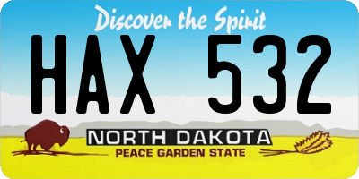 ND license plate HAX532