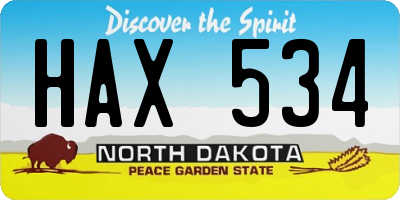 ND license plate HAX534