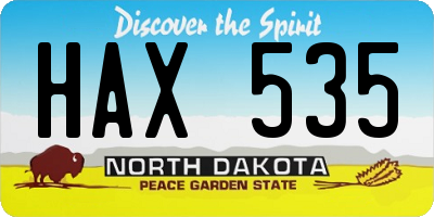 ND license plate HAX535