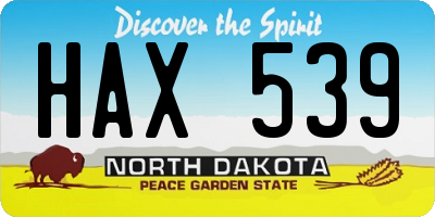 ND license plate HAX539