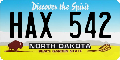 ND license plate HAX542