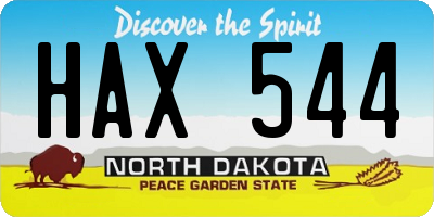 ND license plate HAX544