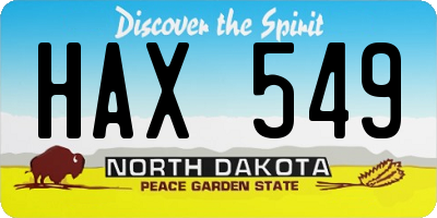 ND license plate HAX549