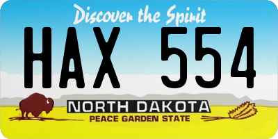 ND license plate HAX554