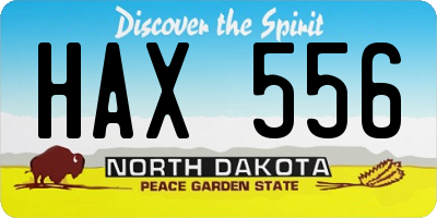 ND license plate HAX556