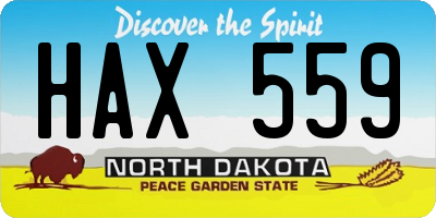 ND license plate HAX559