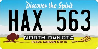 ND license plate HAX563