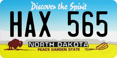 ND license plate HAX565