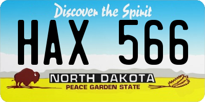 ND license plate HAX566