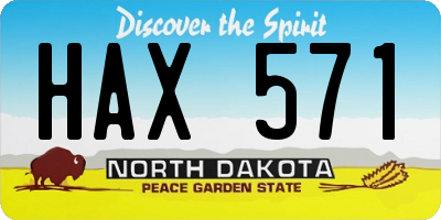 ND license plate HAX571