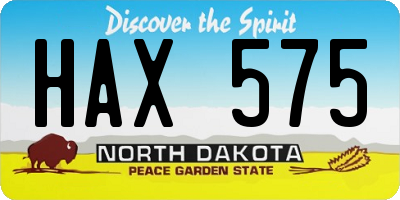 ND license plate HAX575