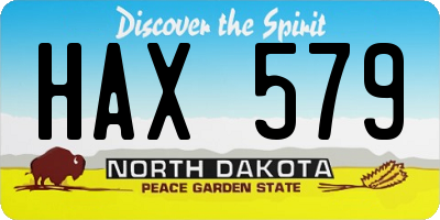 ND license plate HAX579