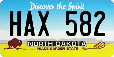 ND license plate HAX582