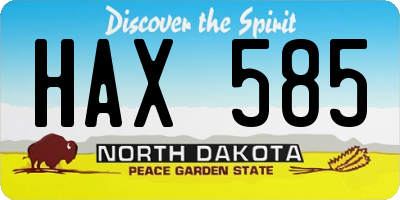 ND license plate HAX585