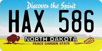 ND license plate HAX586