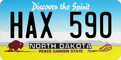 ND license plate HAX590