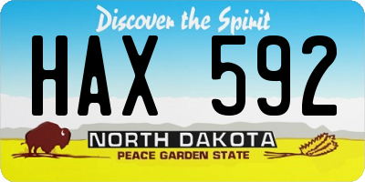 ND license plate HAX592