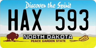 ND license plate HAX593