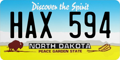 ND license plate HAX594