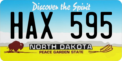 ND license plate HAX595