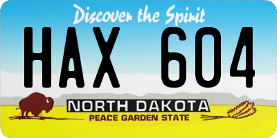 ND license plate HAX604