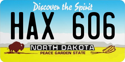 ND license plate HAX606