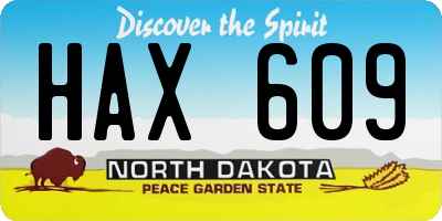 ND license plate HAX609