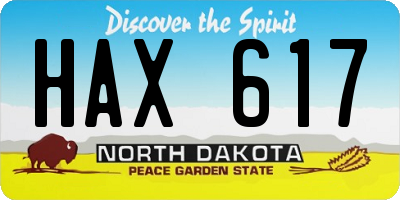 ND license plate HAX617