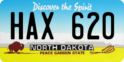 ND license plate HAX620