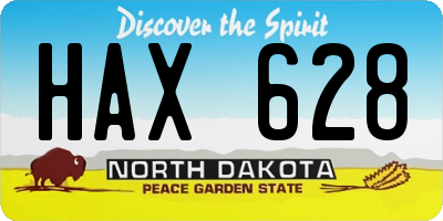 ND license plate HAX628