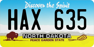 ND license plate HAX635