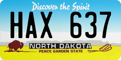 ND license plate HAX637