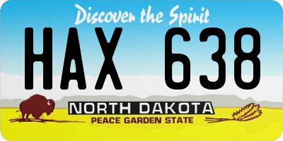 ND license plate HAX638