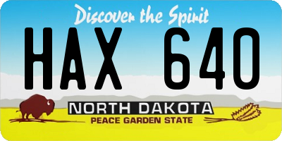 ND license plate HAX640