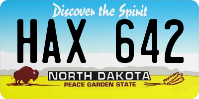 ND license plate HAX642