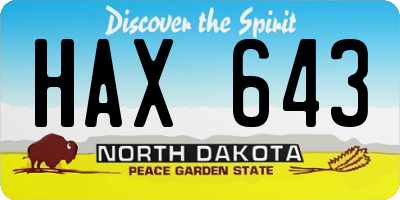 ND license plate HAX643